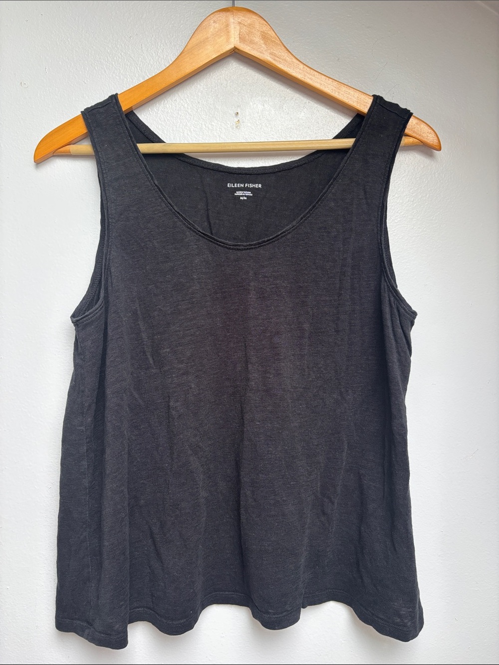 Eileen Fisher Organic Linen Black Tank, M